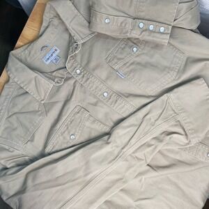Carhartt Ironwood‎ Twill Pearl Snap Canvas Work Shirt Khaki 3XL Tall 3XLT S209